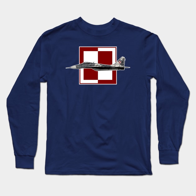 Polish Mig-29 Fulcrum Long Sleeve T-Shirt by TCP